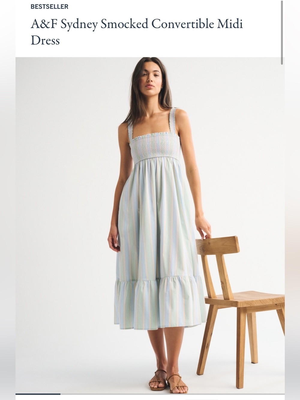 Abercrombie Sydney Smocked Convertible Midi Dress